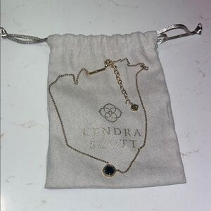 Kendra Scott Gold Necklace with Black Hexagon Pendant